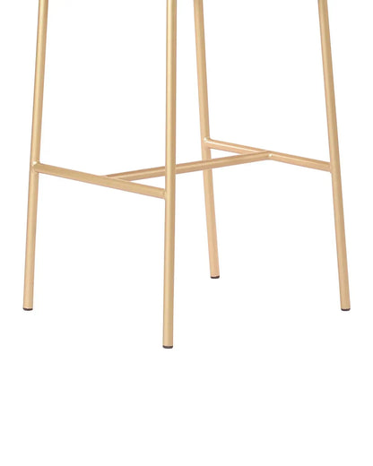 Banqueta Alta de Aço Estofada Lucille - Dourado c/ Soft Palha