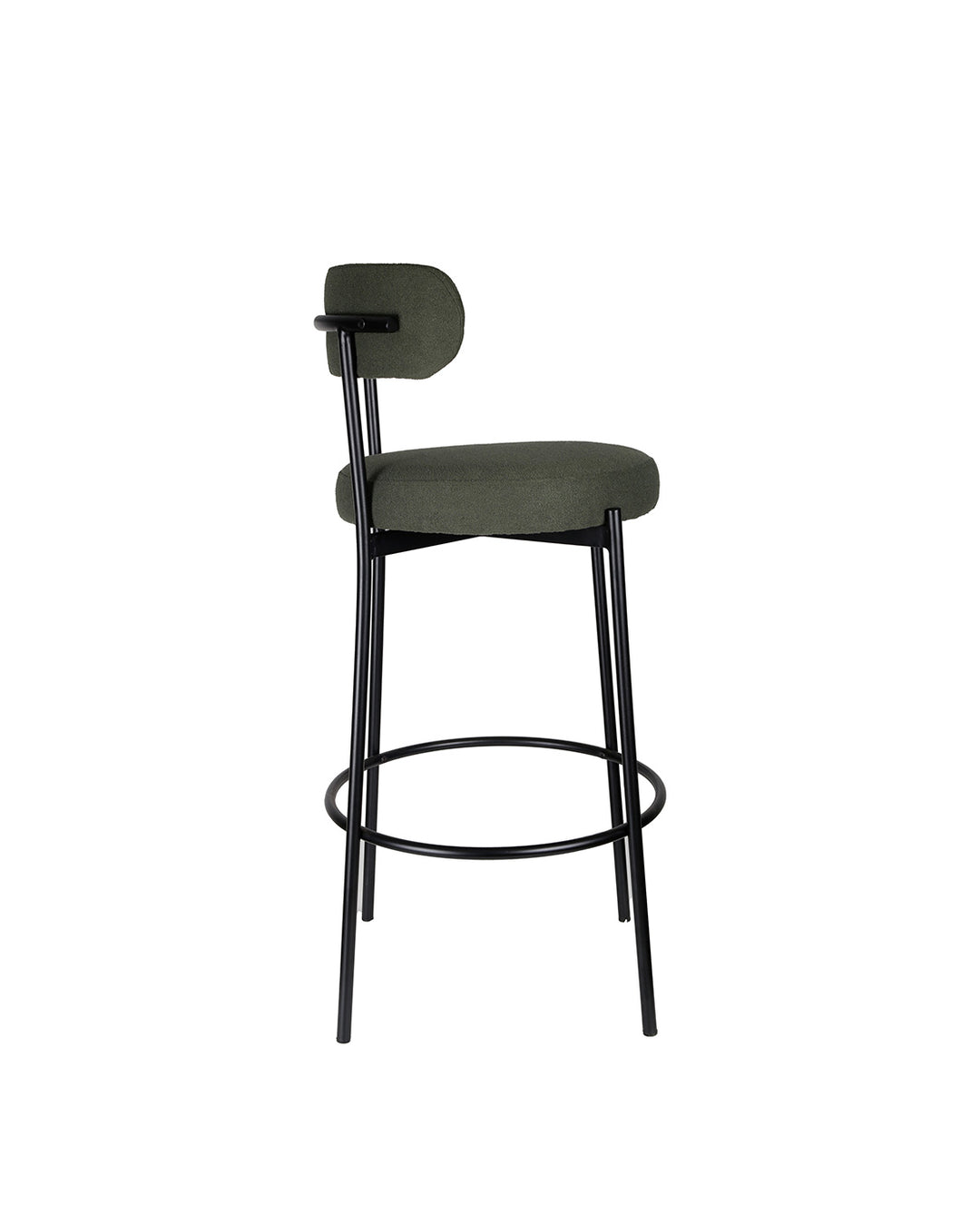 Banqueta Alta de Aço Estofada Olyra - Verde