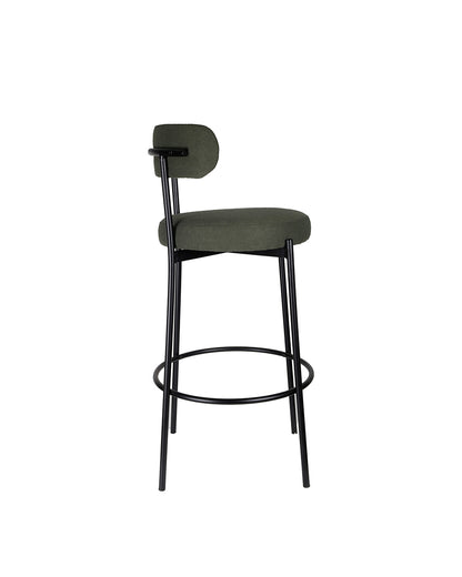 Banqueta Alta de Aço Estofada Olyra - Verde