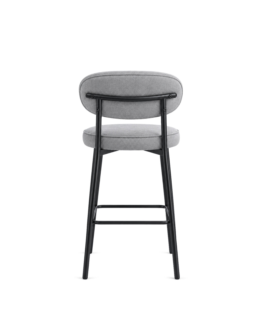 Banqueta Alta de Aço Estofada Oryn - Cinza