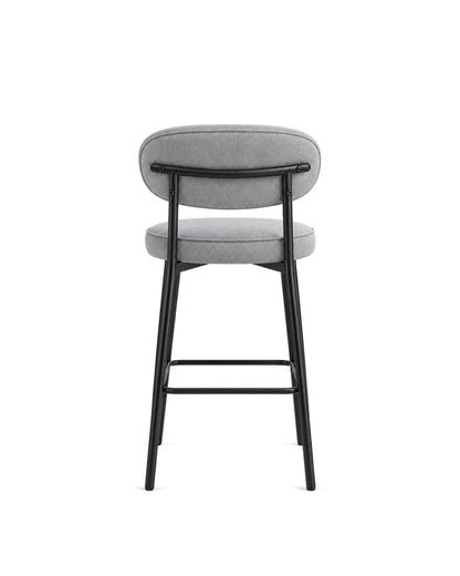 Banqueta Alta de Aço Estofada Oryn - Cinza