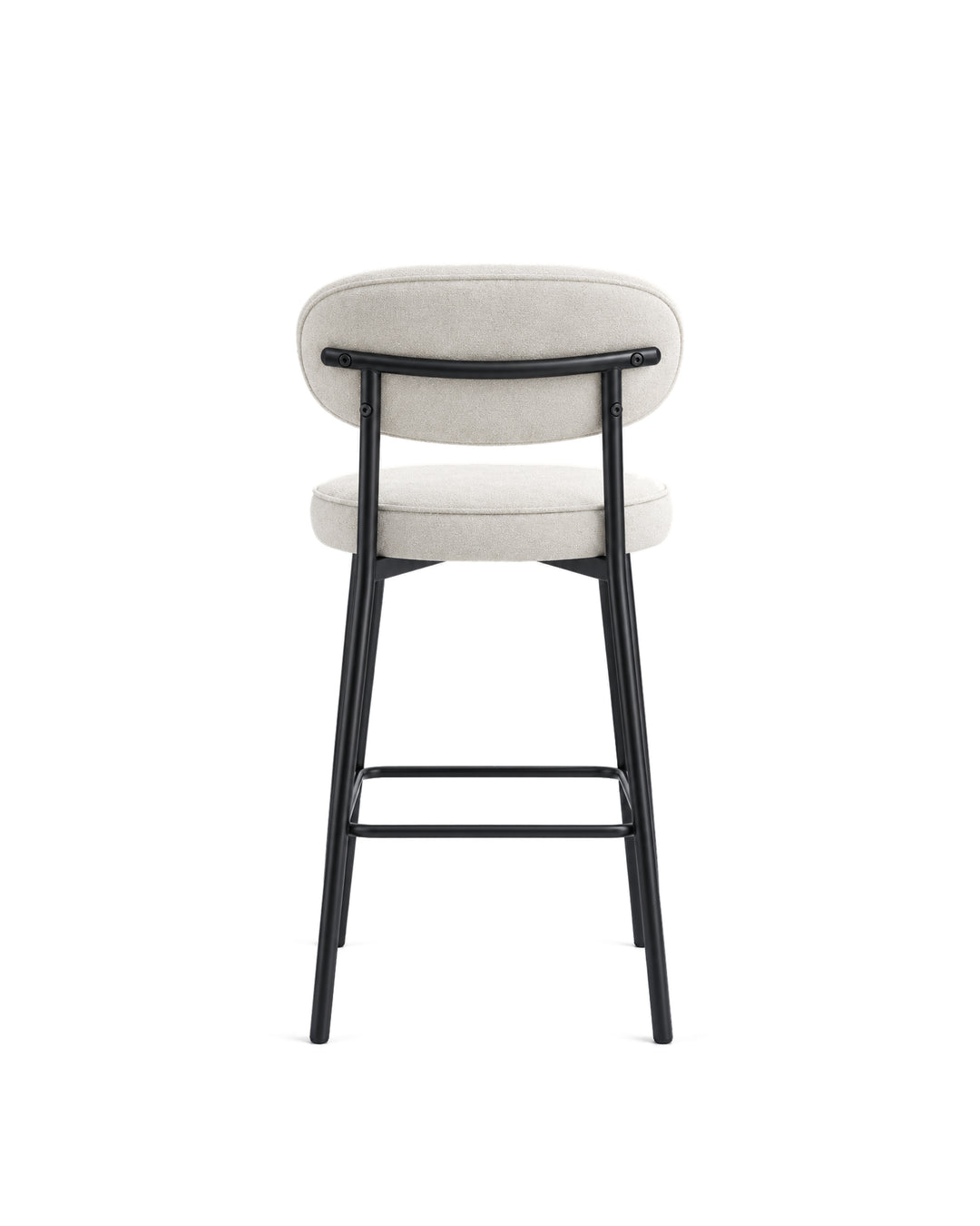 Banqueta Alta de Aço Estofada Oryn - Off White