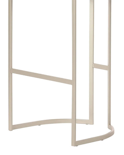 Banqueta Alta de Aço Estofada com Braços Beverly - Champanhe c/ Bouclé Off White