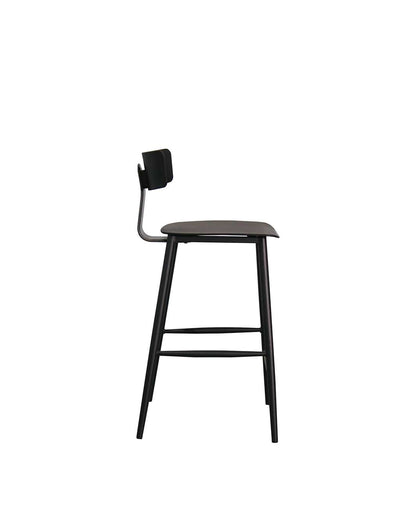 Banqueta Baixa de Aço Estofada Évoa - Preto e Cinza