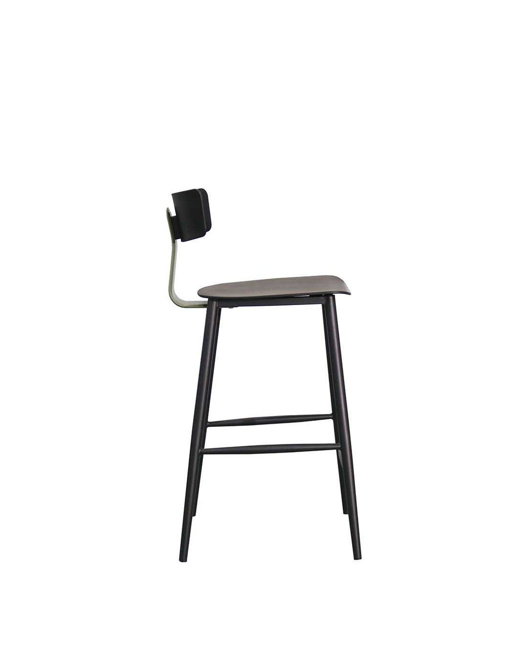 Banqueta Baixa de Aço Estofada Évoa - Preto e Verde