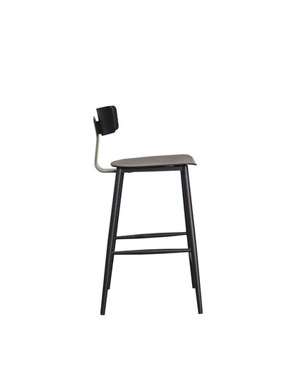Banqueta Baixa de Aço Estofada Évoa - Preto e Verde