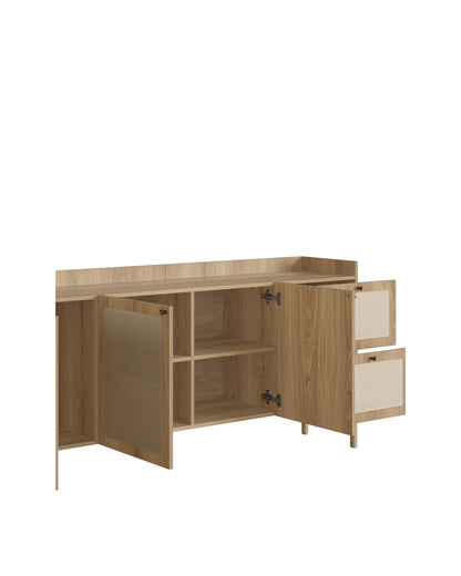 Buffet 3 Portas 2 Gavetas Palhinha Urdi 180 cm - Mel