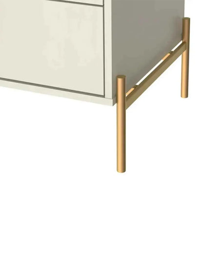Buffet 3 Portas 3 Gavetas Jasper 184 cm - Off White Fosco c/ Dourado