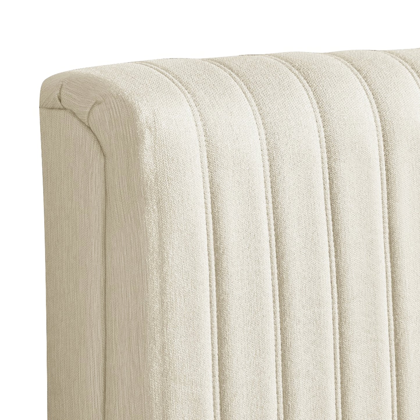 Cabeceira Casal Estofada Elara Canelada 140 cm - Linho Off White