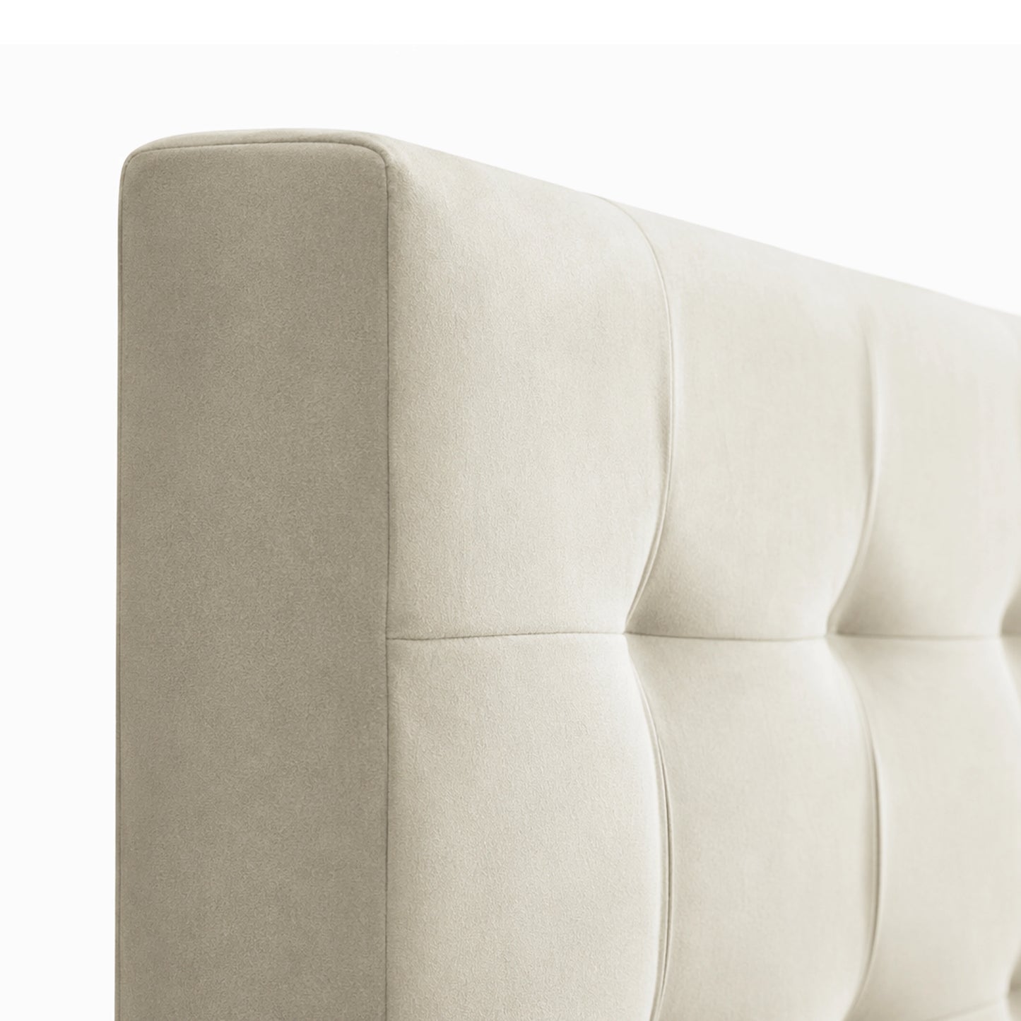 Cabeceira Casal Estofada Serena Capitonê 140 cm - Linho Off White