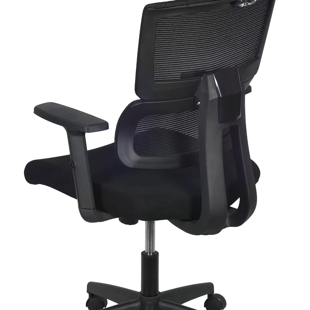 Cadeira de Escritório Giratória com Apoio de Braço e Regulagem de Altura Travis - Preto