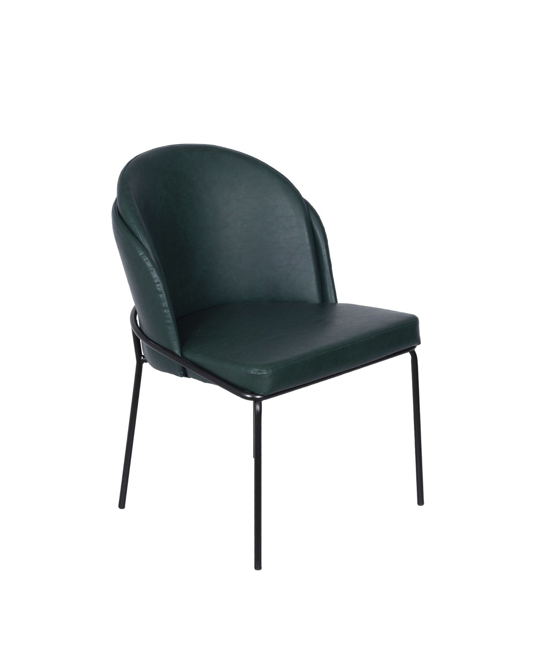 Cadeira de Aço Estofada Vetra - PU Verde c/ Preto