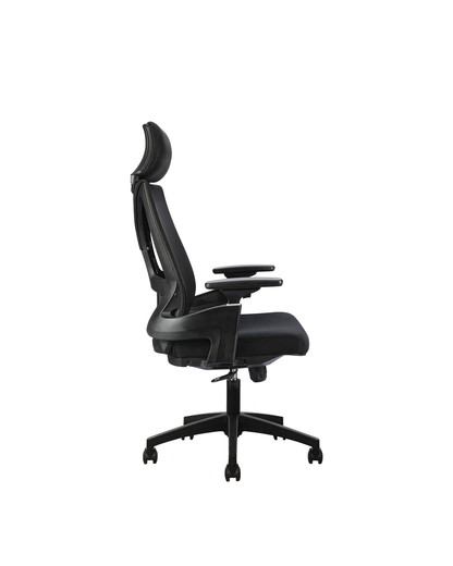 Cadeira de Escritório Ergonômica Giratória com Apoio de Braços e Regulagem de Altura Axis - Preta