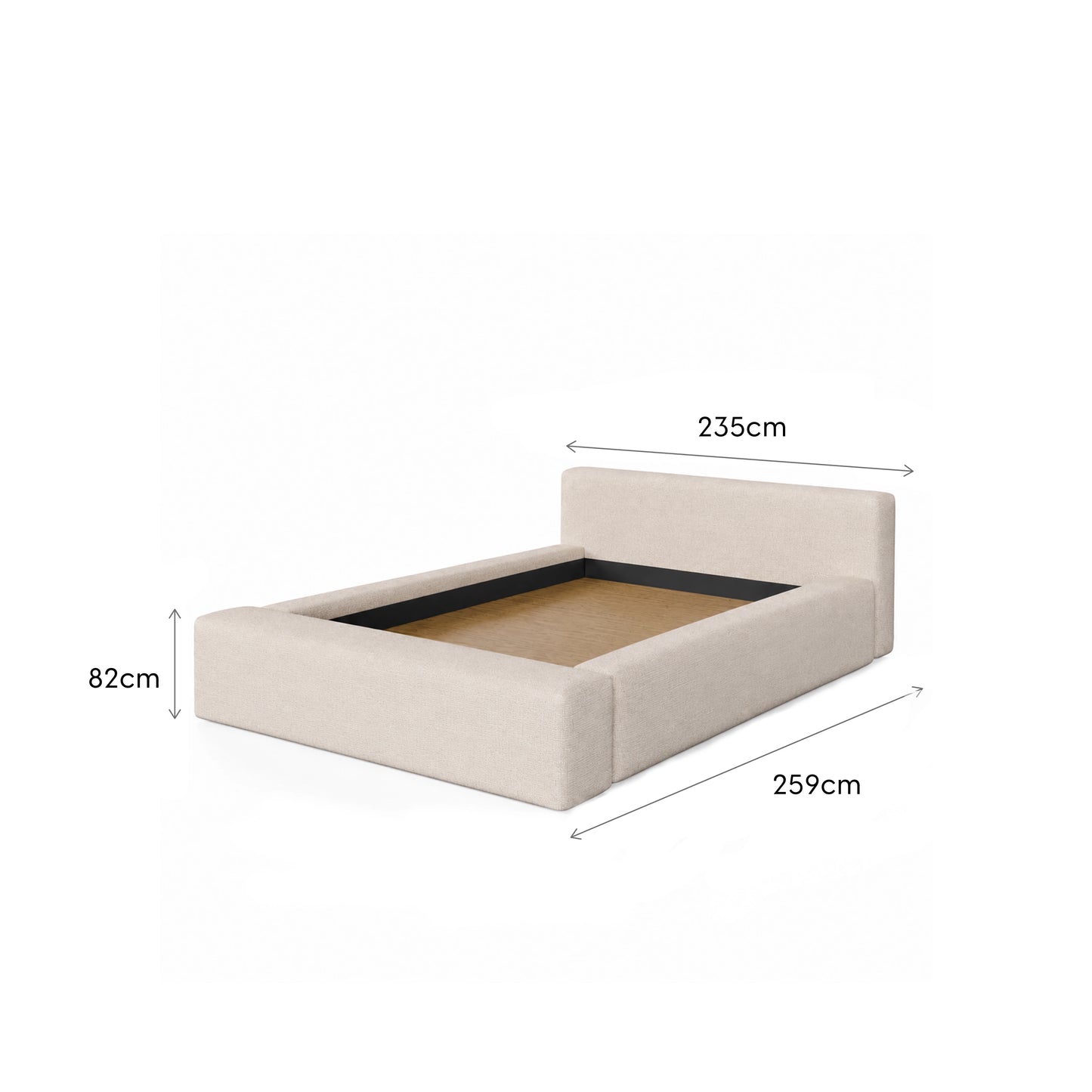 Cama Estofada King com Cabeceira Nora - Linho Off White