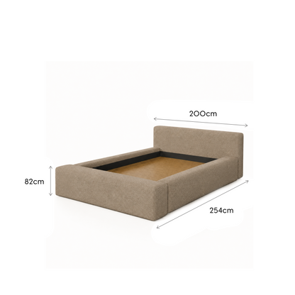 Cama Estofada Queen com Cabeceira Nora - Linho Fendi