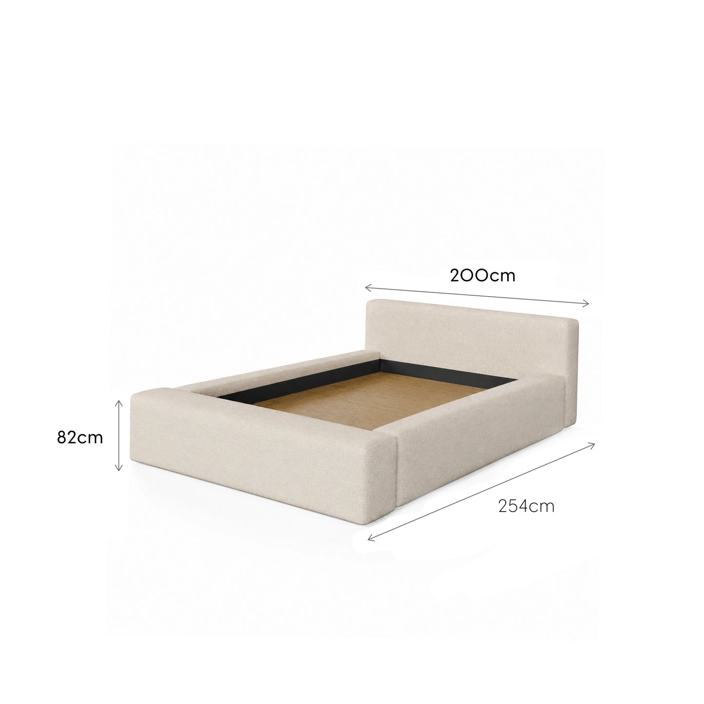 Cama Estofada Queen com Cabeceira Nora - Linho Off White