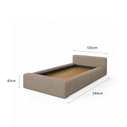 Cama Estofada de Solteiro com Cabeceira Nora - Linho Fendi