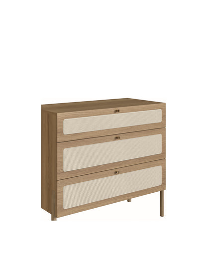 Cômoda 3 Gavetas Palhinha Urdi 93 cm - Mel