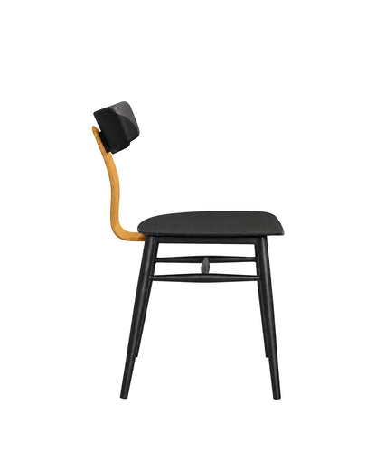Conjunto de 2 Cadeiras de Aço Estofada Évoa - Preto e Caramelo