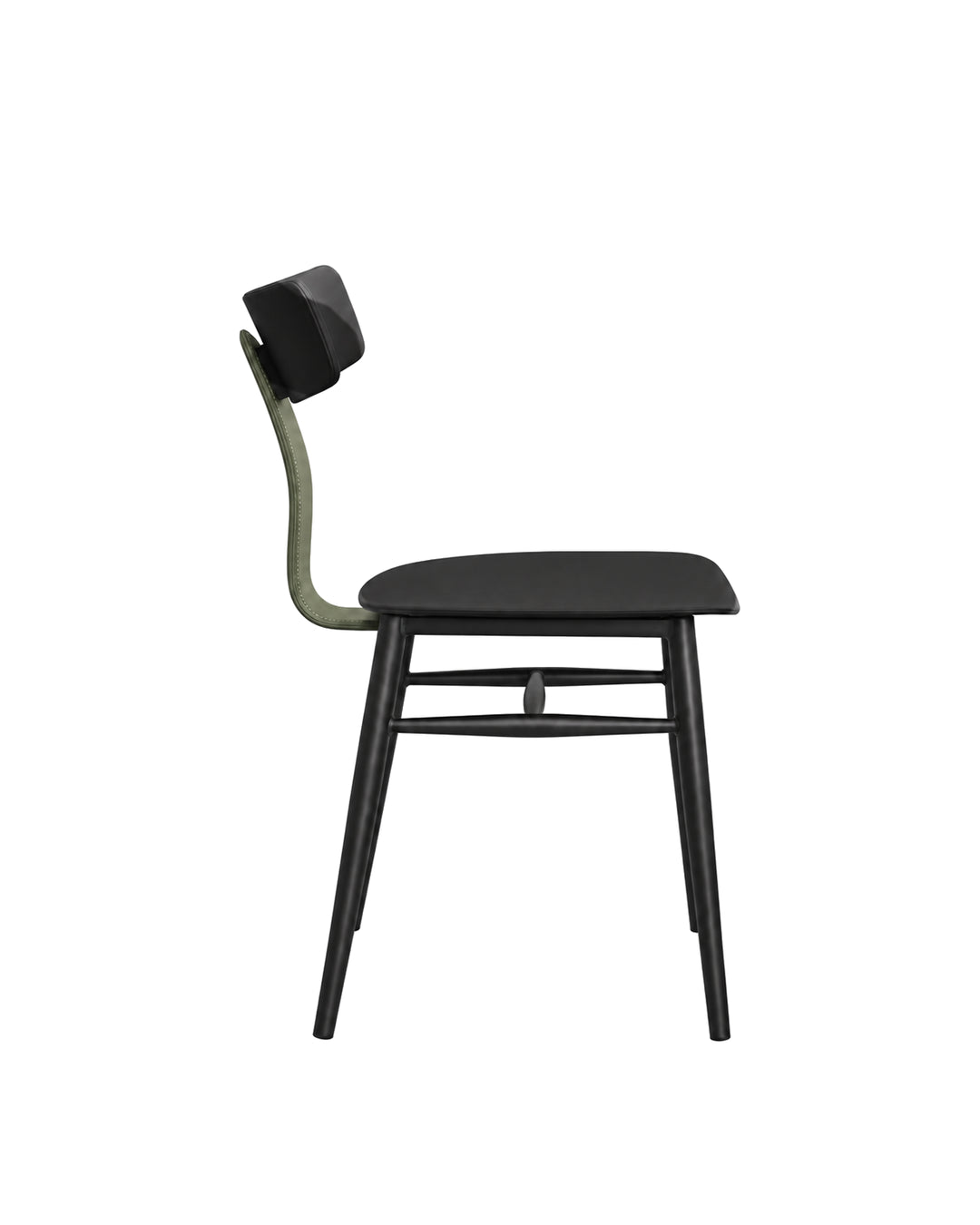 Conjunto de 2 Cadeiras de Aço Estofada Évoa - Preto e Verde