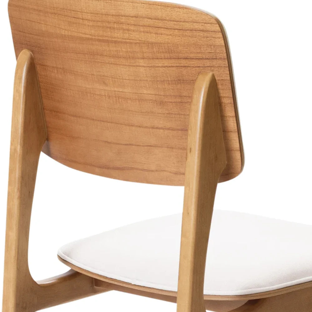 Conjunto de Jantar Mesa Orgânica 6 Cadeiras Gaya - Natural c/ Off White