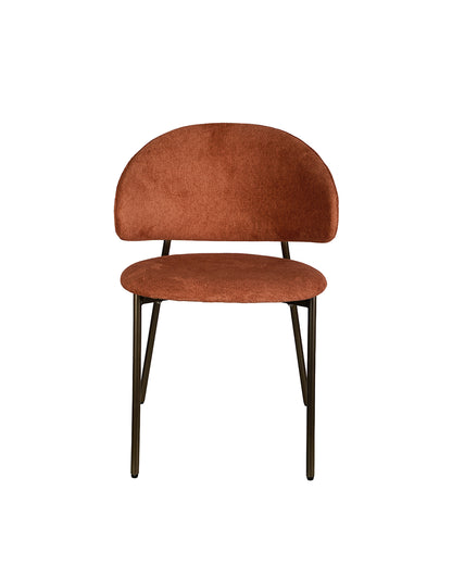 Conjunto de Jantar Mesa Orgânica Tellina 120cm com 4 Cadeiras Liora – Mel c/ Terracota