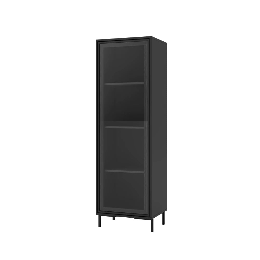 Cristaleira 1 Porta com Vidro Vitria 47 cm - Preto