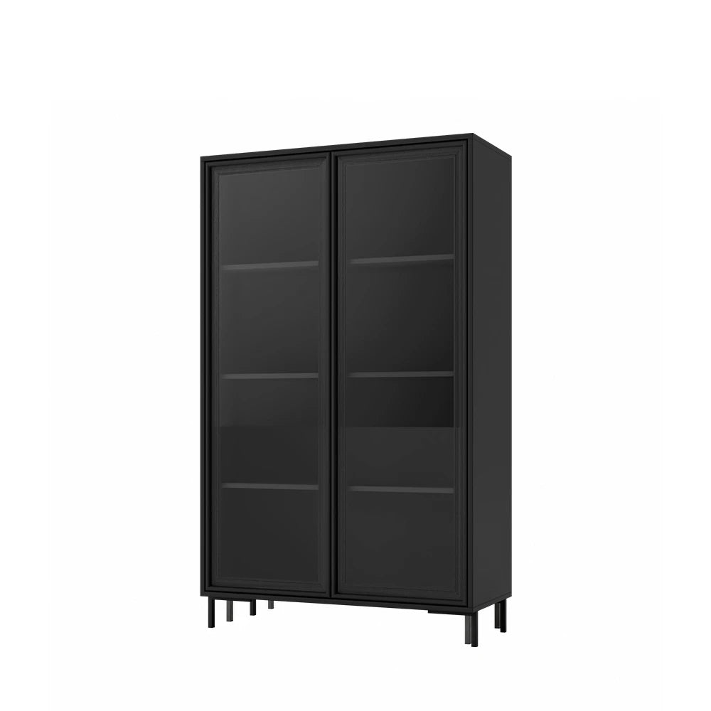 Cristaleira 2 Portas com Vidro Vitria 91 cm - Preto