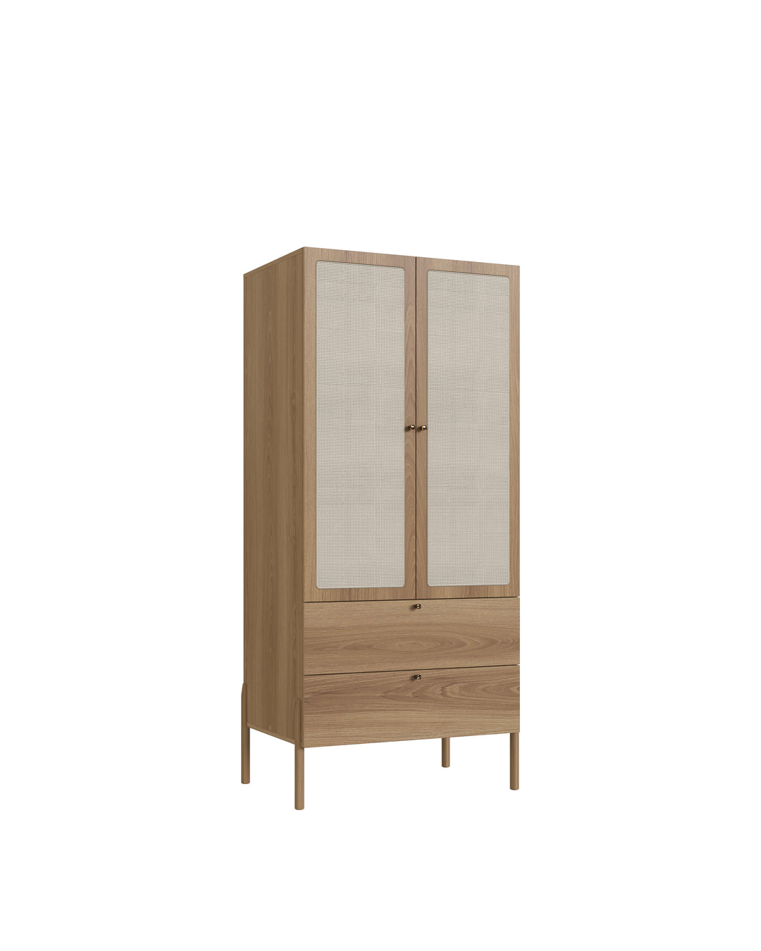 Guarda Roupas 2 Portas 2 Gavetas Palhinha Urdi 80 cm - Mel