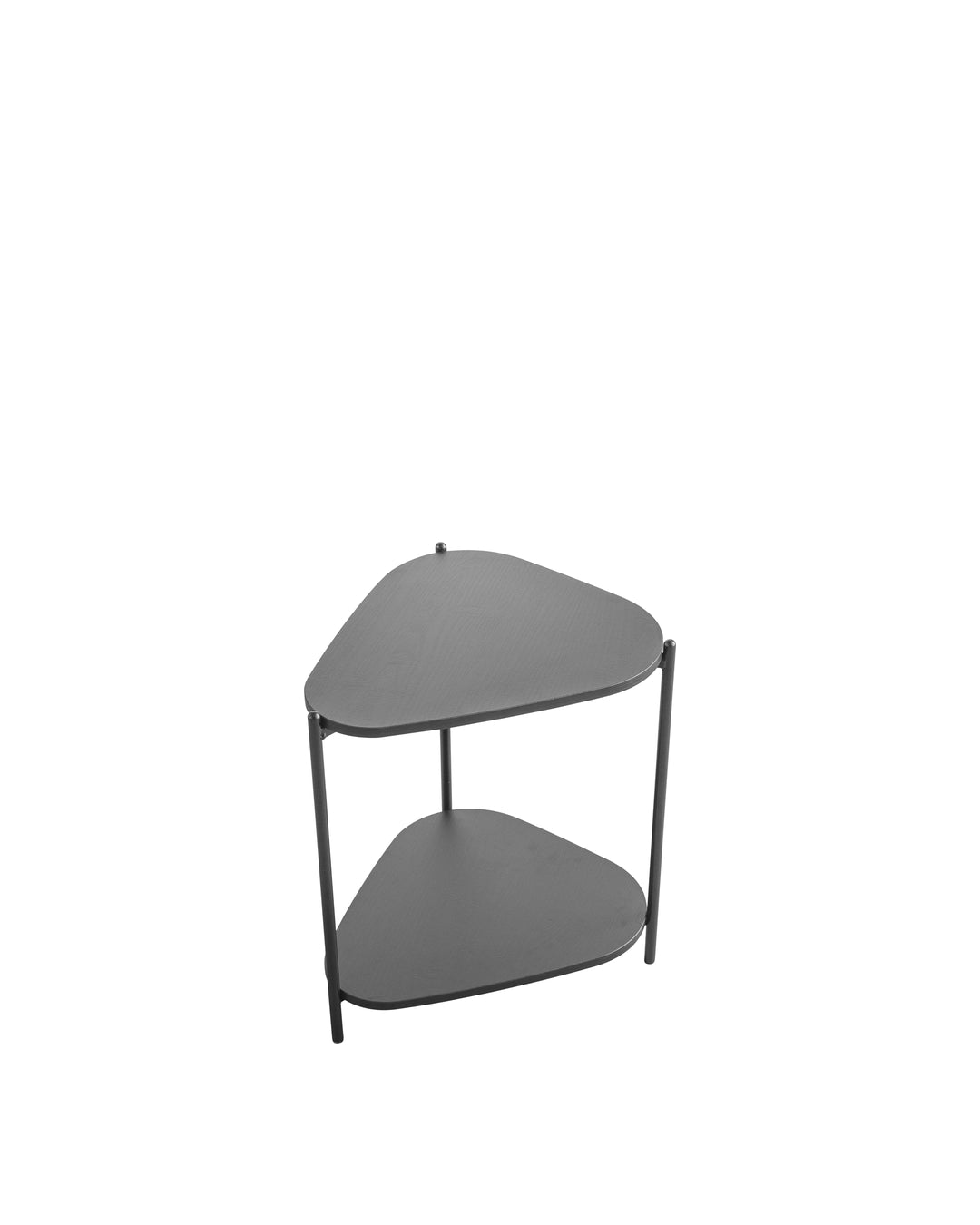 Mesa Lateral com Prateleira Orgânica e Pés em Aço Nami 44 cm - Preto Fosco