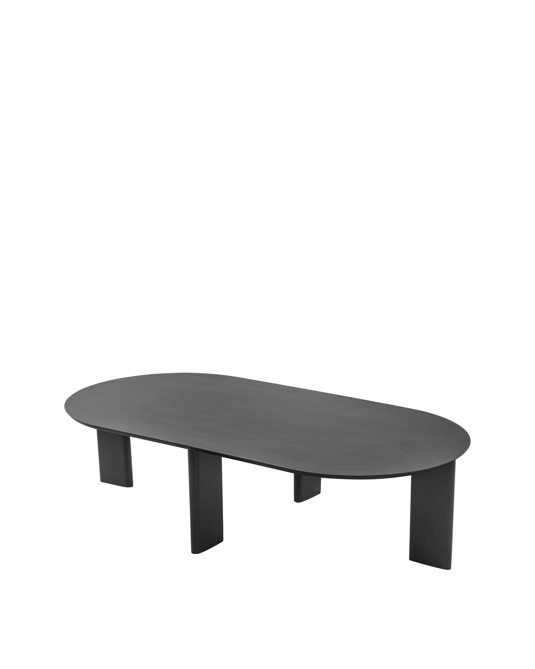 Mesa de Centro Orgânica com Pés de Madeira Maciça Moova 120 cm - Preto Fosco