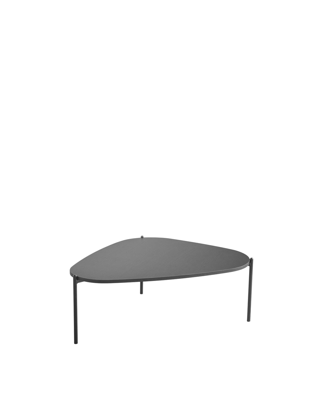 Mesa de Centro Orgânica com Pés em Aço Nami 77 cm - Preto Fosco