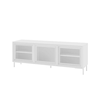 Rack para TV Até 55" 3 Portas com Vidro Vitria 135 cm - Branco