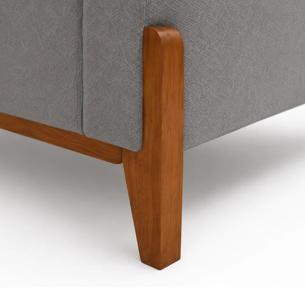 Sofá 2 Lugares Elio 148 cm - Linho Cinza c/ Mel