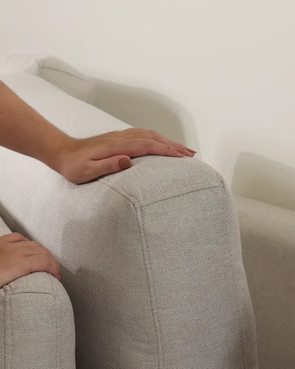 Sofá 3 Lugares com Chaise Lado Esquerdo Mônaco 270 cm - Linho Texturizado Bege c/ Natural