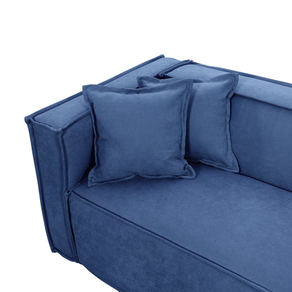 Sofá 4 Lugares Freddo 250 cm - Linho Texturizado Azul