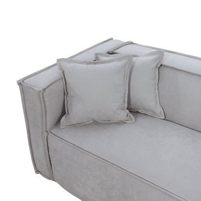 Sofá 4 Lugares Freddo 250 cm - Linho Texturizado Cinza