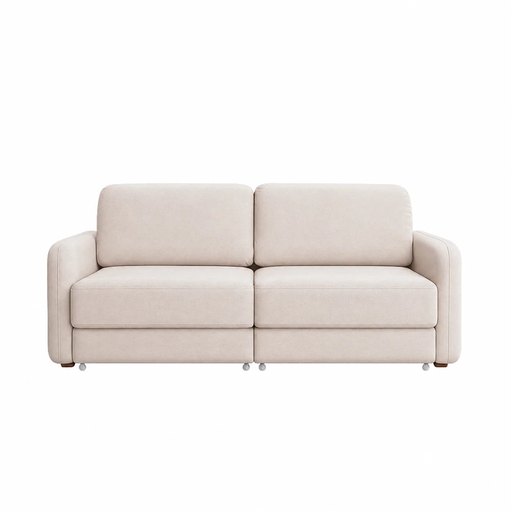 Sofá Cama Retrátil e Reclinável 3 Lugares Hudson 210 cm - Linho Texturizado Bege