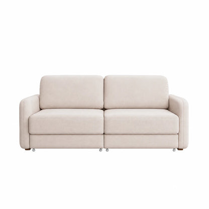 Sofá Cama Retrátil e Reclinável 3 Lugares Hudson 210 cm - Linho Texturizado Bege