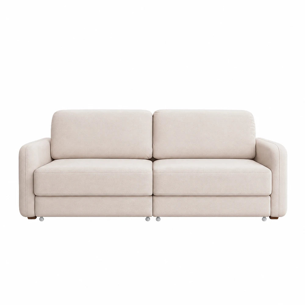 Sofá Cama Retrátil e Reclinável 4 Lugares Hudson 270 cm - Linho Texturizado Bege