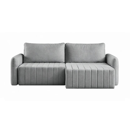 Sofá Retrátil 4 Lugares Nápole 230 cm - Linho Texturizado Cinza