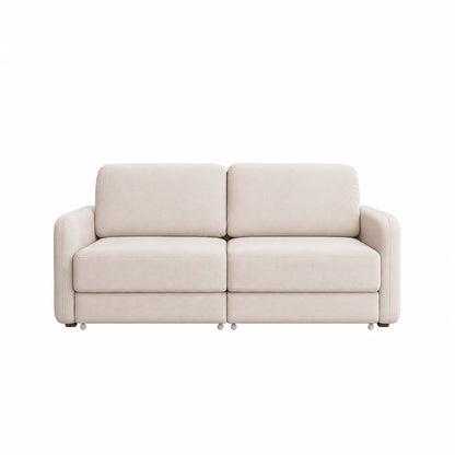 Sofá Cama Retrátil e Reclinável 3 Lugares Hudson 190 cm - Linho Texturizado Bege