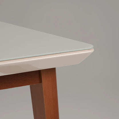 Aparador c/ Vidro Valência 136 cm - Natural c/ Branco