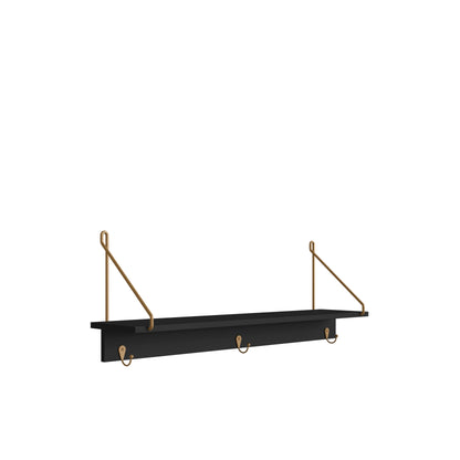 Conjunto Sapateira 1 Porta com Prateleira 3 Guanchos Dunna - Preto c/ Dourado