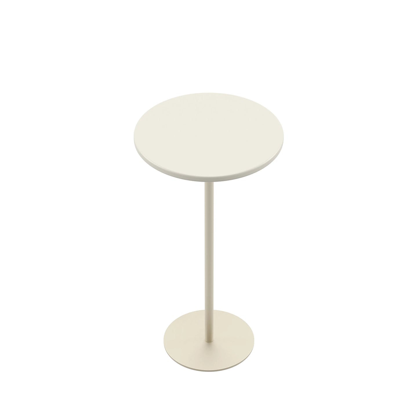 Conjunto de 2 Mesas Laterais Redonda Orb - Off White c/ Champanhe