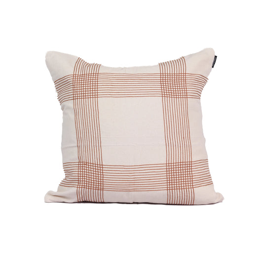 Almofada Grid 50 x 50 cm - Cru c/ Caramelo