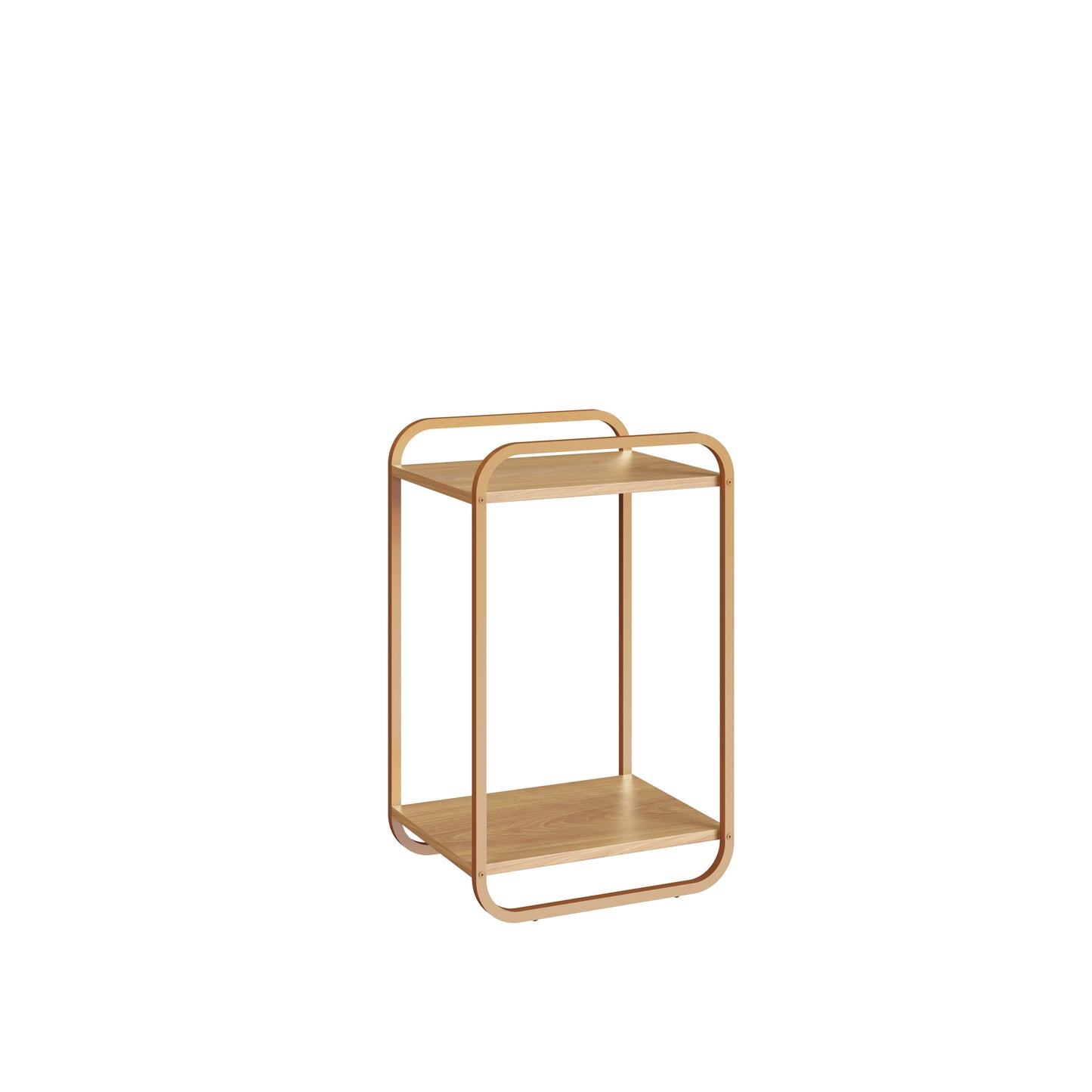 Mesa Lateral Retangular Dunna 33 cm - Mel c/ Dourado