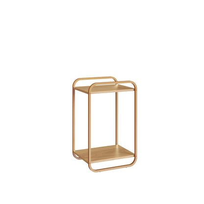 Mesa Lateral Retangular Dunna 33 cm - Mel c/ Dourado