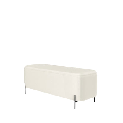 Recamier Estofado Nysa 160 cm - Linho Off White c/ Preto