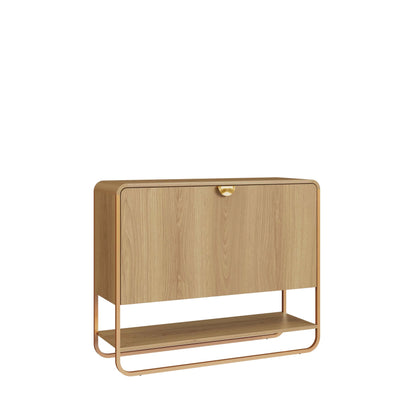 Sapateira com 1 Porta Dunna 93 cm - Mel c/ Dourado